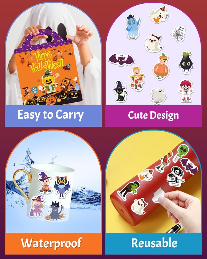 Benresive Reusable Sticker Books for Kids, Sticker Books for Toddlers, Toddler Travel Toys Activities Crafts Ages 3 and Up Birthday Gifts - Halloween - Image 5